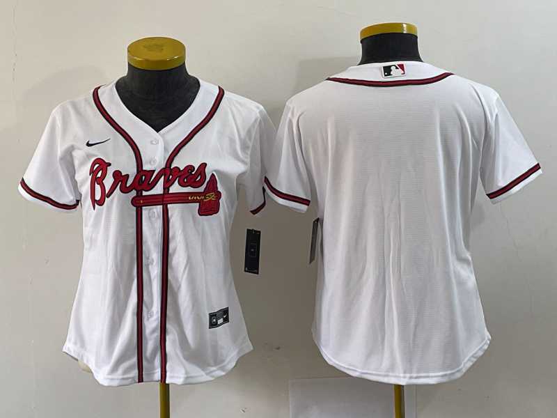 Women%27s Atlanta Braves Blank White Stitched MLB Cool Base Nike Jersey->mlb womens jerseys->MLB Jersey
